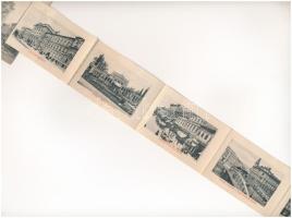 Kolozsvár, Cluj; Nemzeti színház, leporellólap 10 képpel / National Theatre, leporellocard with 10 p...