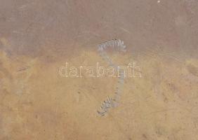 Ezüst (Ag) vajkínáló, üvegbetéttel, ló figura letört, de megvan, 442g