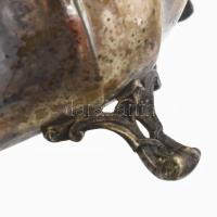 Ezüst (Ag) ékszeres doboz, lófigura fogóval, jelzett, kulcs nélkül, 460g