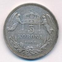 1909KB 5K Ag "Ferenc József" T:VF patina Adamo K7