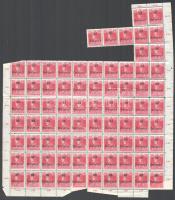 Baranya I. 1919 Károly 10f 79-es ívdarab, Bodor vizsgálójellel, közte antikva (38.100) (elvált fogak / aparted perfs., 12 db bélyeg hajtott / 12 stamps folded)