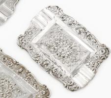 4 részes ezüst (Ag) hamuzó szett, jelzés nélkül, 88g