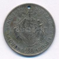 1848B 20kr Ag "V. Ferdinánd" T:XF lyuk / Hungary 1848B 20 Kreuzer Ag "Ferdinand V&quo...