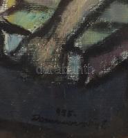 Domanovszky jelzéssel: Alakok. Olaj, vászon. Üvegezett fakeretben. 33×48 cm