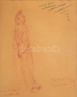 Bokros Birman Dezső (1889-1965): Alak (tanulmány), 1949. Vöröskréta, papír, jelzett, Bokros Birman D...