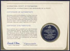 Sri Lanka 1977. "Kézműves hagyományok" a Postamesterek gondozásában kiadott Ag emlékérem 2...