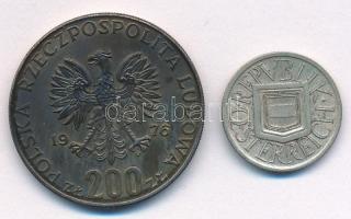 Lengyelország 1976. 200Zl Ag "XXI. Olimpia" + Ausztria 1926. 1/2Sch Ag T:AU patina Poland ...