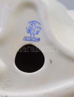 Aquincum térdelő akt szobor, kézzel festett, jelzett, hibátlan m: 23 cm