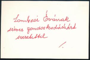 Honthy Hanna (1893-1978) színésznő aláírása őt ábrázoló fotólapon