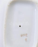 Antik cseh porcelán leveses és szószos tál. Kézzel festett. XIX. sz. vége. Leveses 23x34 cm