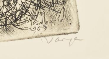 Varga Nándor Lajos (1910-2002): Veszprémi viadukt. Rézkarc, papír, jelzett, 29,5×39 cm