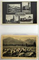 200 férőhelyes modern albumban: 176 db RÉGI motívum képeslap és topográfia, sok litho, hölgyek, gyer...