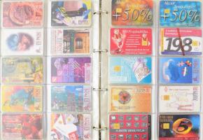 Nívós telefonkártya gyűjtemény, 1991-től rendezve, berakóban, cca 350 darab