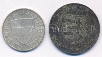 1947. 5Ft Ag + Ausztria 1972. 10Sch Ag T:VF patina
Hungary 1947. 5 Forint Ag + Austria 1972 10 Schi...