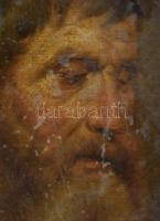 Jelzés nélkül, XIX. sz. vége: Szakállas férfi (szent?) portréja. Olaj, vászon. 40x36 cm. Dekoratív, ...