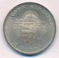 1938. 5P Ag "Szent István" T:AU,XF patina
Adamo P8.1