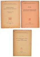 Erdélyi Tudományos Intézet 3 száma: Csík Lajos - Kállay Ernő: Vércsoportvizsgálatok kalotaszegi községekben. Kolozsvár, 1942, Minerva Rt. Kiadó papírkötésben, borító széle kissé foltos és tollas szám bejegyzéssel. + Enyedi György: Gismunda és Gisquardus széphistóriája. Kolozsvár, 1942, Minerva Rt. Kiadó papírkötésben, borító széle kissé foltos. + Biró Vencel: Gróf Mailáth Gusztáv Károly püspök a román szenátusban. Kolozsvár, 1942, Minerva Rt. Kiadó papírkötésben, borítón tollas szám bejegyzéssel.