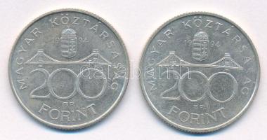 1994. 200Ft Ag "Deák" (2x) T:XF
Adamo F13.1