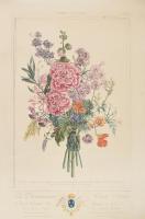 2 db nagy méretű virágokat ábrázoló metszet francia nemeseknek ajánlva. Fénnyomat ca 1890. Lapméret ...