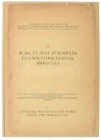 Buda és Pest fürdőinek és gyógyforrásainak irodalma. Bp., é.n., Fővárosi Nyilvános Könyvtár. 83 p. Modern kartonált papírkötésben, az eredeti borítót ráragasztották, kissé foltos cím lapon apró szakadással, utolsó néhány lapon ázásnyommal.