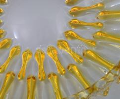 Antik kristályüveg kínáló, ezüstpácolt díszítéssel, d: 21 cm, m: 8 cm