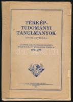 Irmédi-Molnár László (szerk.): Térképtudományi Tanulmányok (Studia Cartologica) 1956-1958. Bp., 1958, H. M. Térképészeti Intézet. 88 p. Papírkötésben, gerince ragasztással javított, tűzött kötés mentén kissé foltos, borító, címlap és azt követő lap kissé sérült, könyvtest kijár, .