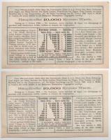 Budapest 1903. "Tanuló Sorsjegy" 1K értékben (5x) sorszámkövetők "098371-098375"...