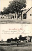 1911 Mosonszentandrás, Moson-Szent-András, Sankt Andrä am Zicksee; Fő tér, utca, üzlet. Timár Testvérek kiadása / main square, street, shop (EK)