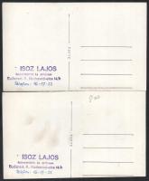 cca 1940-1950 Dreher édességek és Faragó cipő- és ruhaüzlet kirakata, 2 db fotó Isoz Lajos műtermébő...