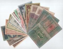 14db-os magyar bankjegytétel, közte 1915. 10K hamis "ŽUPANJISKA BALAST VUKOVAR" felülbélye...