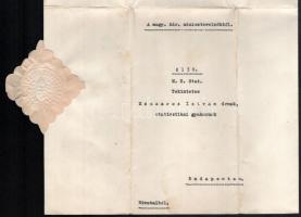 1942 Bp., KSH tiszt kinevezés államtitkári aláírással