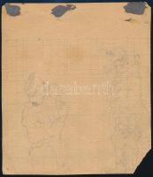 1914 Olvashatatlan jelzéssel: Kártyázó magyar katonák és pipázó huszártiszt (I. világháborús grafika...