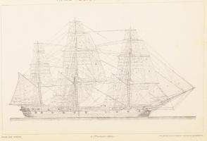 cca 1900 Hajók 6 db tábla a Pallas lexikonból 16x24 és 24x32 cm