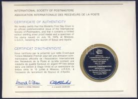 Szovjetunió 1975. "Soyuz és Apollo indítása" a Postamesterek gondozásában kiadott Ag emlék...