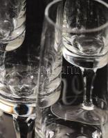 Gral-Glashütte "Juwel" kristály pezsgős flőtepohár szett, cca 1964, 6 darab, jelzett, hibá...