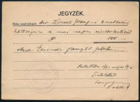 1943 Pestszentlőrinc, Longa Ferenc dísztemetkezési vállalat reklámlapja, hátoldalán kézzel írt nyugt...