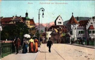 1908 Bolzano, Bozen (Südtirol); Talferbrücke mit Museunstrasse / bridge and street