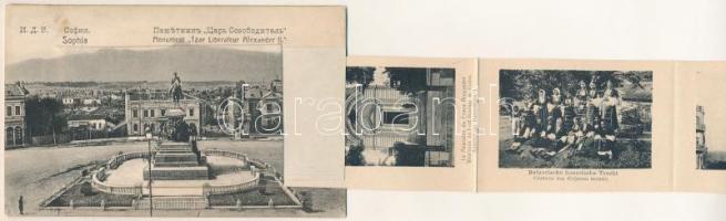 1910 Sofia, Sophia, Sofiya; Monument Tzar Liberateur Alexander II. leporellocard with 10 pictures (E...