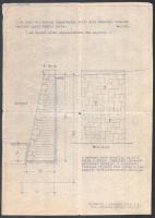 cca 1930 A drabonyi templom mellett épülő támfal terve, kismarty Lechner Ödön terve 20x30 cm