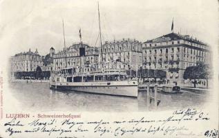 Lucerne, Luzern; Schweizerhofquai / port, steamship
