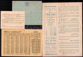 1939 Ittner sorsjegy reklám nyomtatványok levelezőlap és boríték össz 4 db