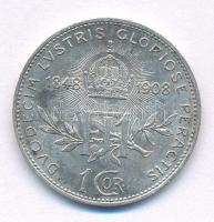 Ausztria 1908. 1K Ag &quot;Ferenc József - Jubileum&quot; T:XF  Austria 1908. 1 Corona Ag &quot;Franz Joseph - Jubilee&quot; C:XF  Krause KM#2808