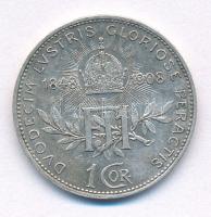 Ausztria 1908. 1K Ag "Ferenc József - Jubileum" T:XF  Austria 1908. 1 Corona Ag "Franz Joseph - Jubilee" C:XF  Krause KM#2808