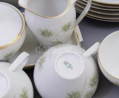 Schönwald mid-century vékonyporcelán kávés készlet, mezeivirág-mintás díszítéssel, teljes, jelzett, ...
