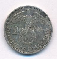 Német Harmadik Birodalom 1937A 2M Ag "Hindenburg" T:XF patina 
German Third Reich 1937A 2...