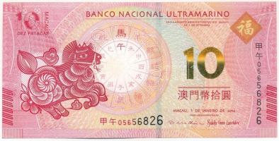 Makaó 2014. 10P &quot;A ló éve / Banco Nacional Ultramarino&quot; T:UNC Macau 2014. 10 Patacas &quot;Year of the horse / Banco Nacional Ultramarino&quot; C:UNC Krause P#87