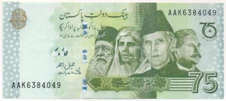 Pakisztán 2022. 75R "A függetlenség 75. évfordulója" emlékkiadás T:UNC Pakistan 2022. 75 Rupees "75 Years of Independence" commemorative banknote C:UNC Krause P# W56