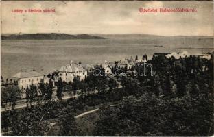 1908 Balatonföldvár, látkép a Stefánia sáncról. Gerendai Gyula kiadása (EK)