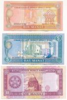 Türkmenisztán DN (1993) 1M + 5M + 10M T:F szép papír
Turkmenistan DN (1993) 1 Manat + 5 Manat + 10 ...