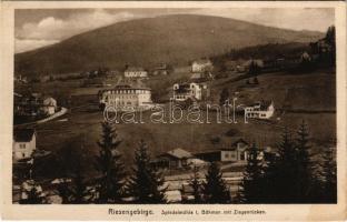 1913 Spindleruv Mlyn, Spindlermühle; Riesengebirge mit Ziegenrücken / Krkonose, Kozí hrbety (fl)